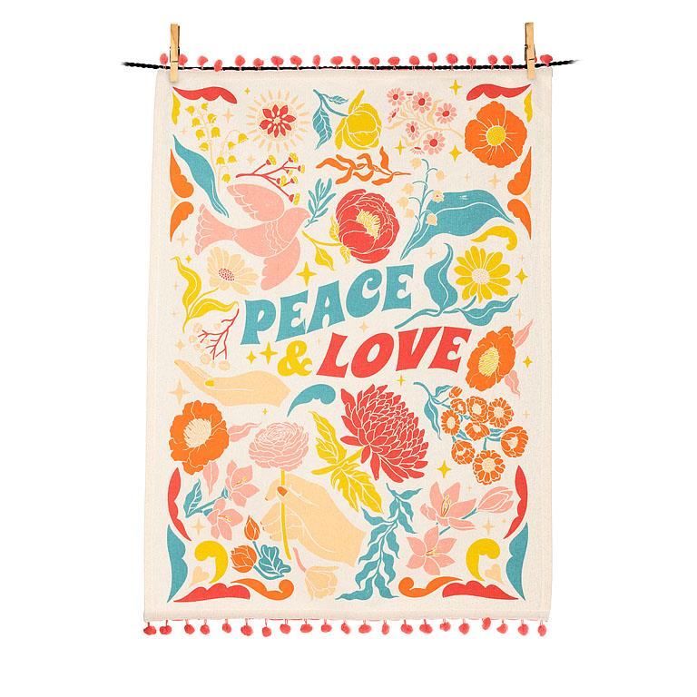 Peace & Love Tea Towel