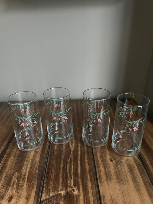 Vintage Corning Rosemarie Glasses - set of 4