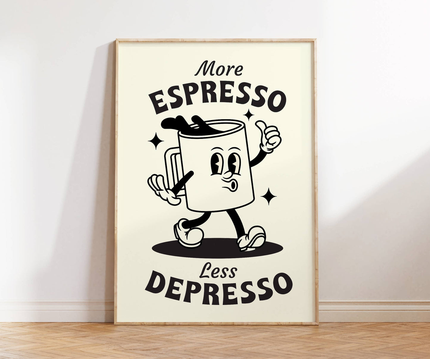 More Espresso Less Depresso Retro Art Print