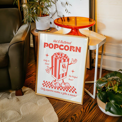 Hot & Buttered Popcorn Retro Art Print