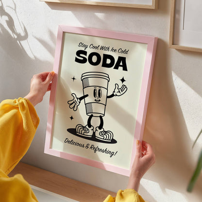 Ice Cold Soda Retro Art Print