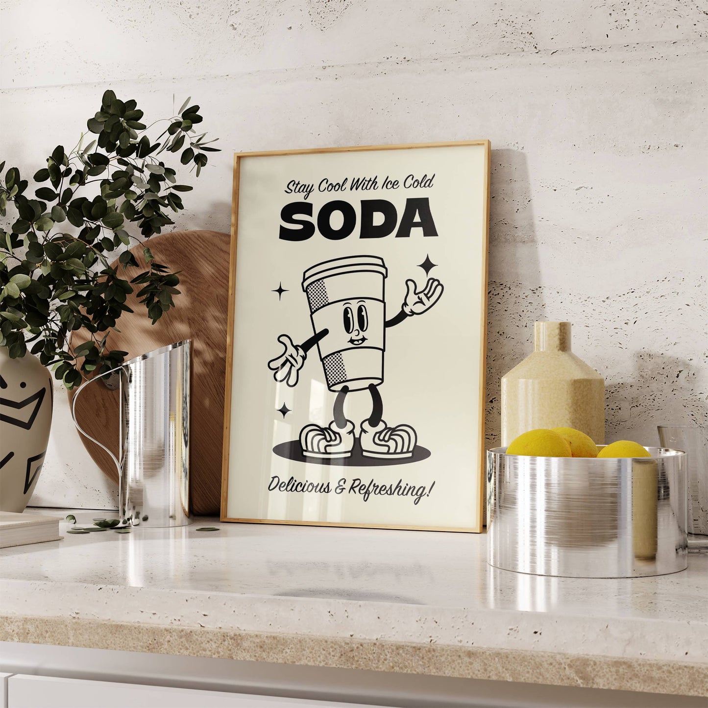 Ice Cold Soda Retro Art Print