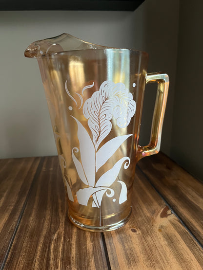 Vintage Jeannette Carnival Glass Pitcher