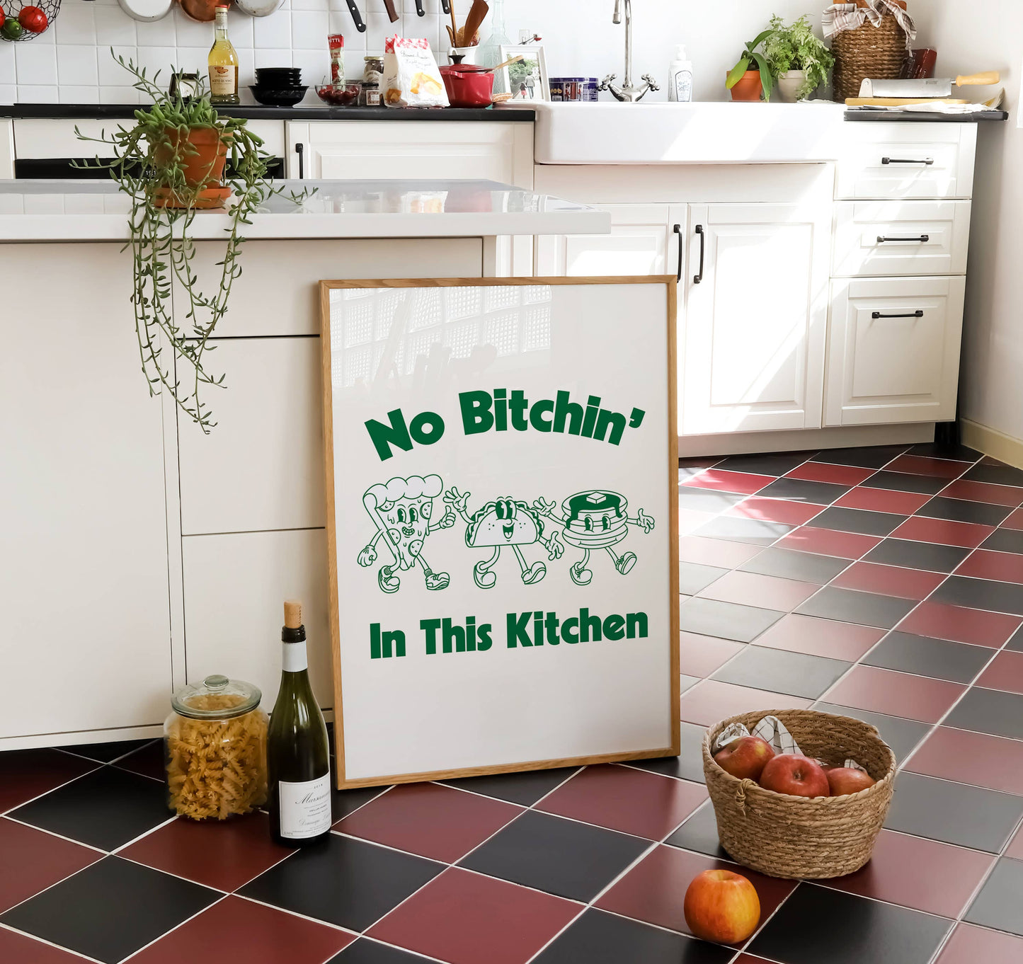 No Bitchin' in this Kitchen Retro Art Print