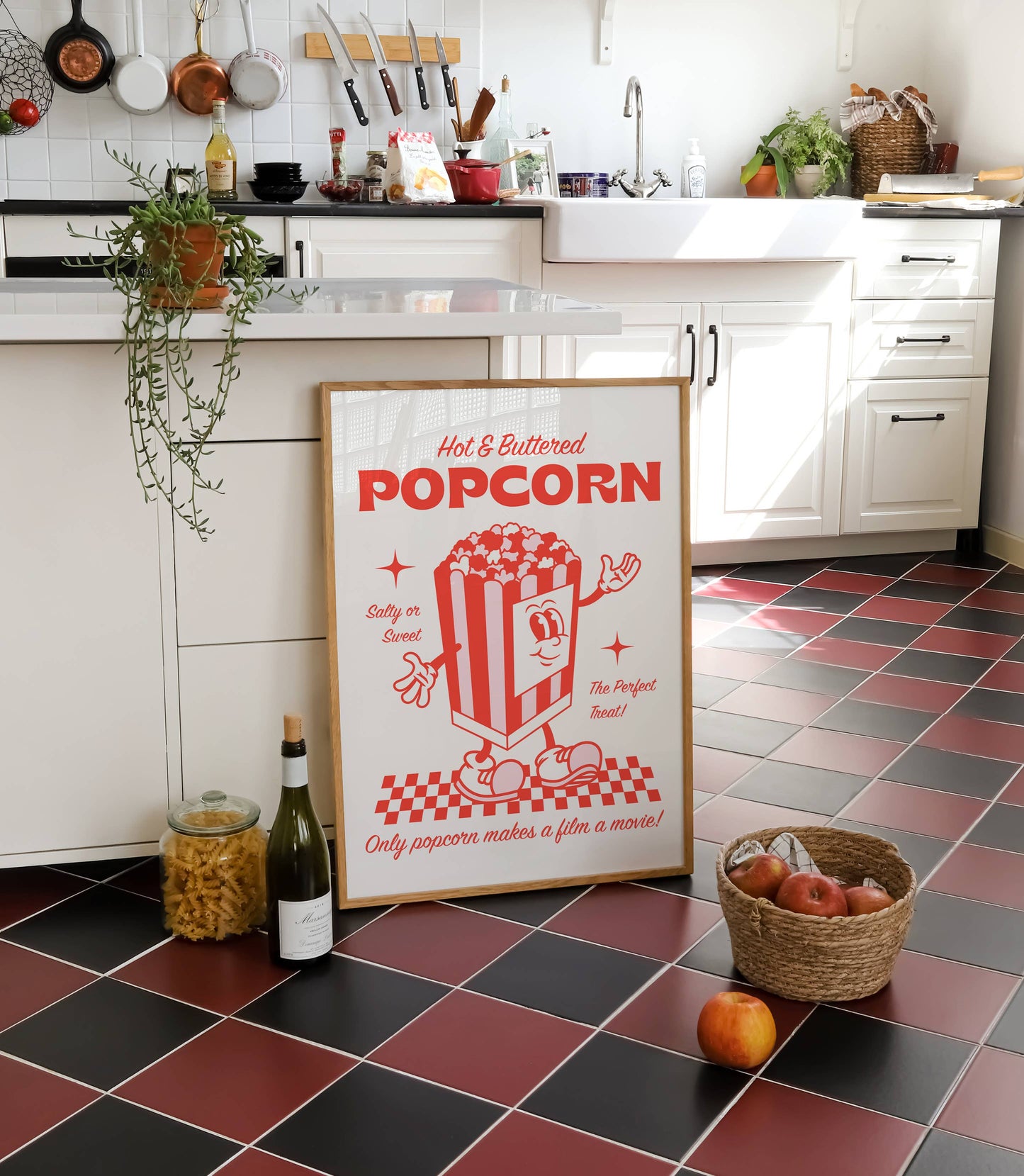 Hot & Buttered Popcorn Retro Art Print