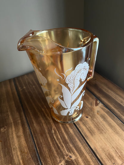 Vintage Jeannette Carnival Glass Pitcher