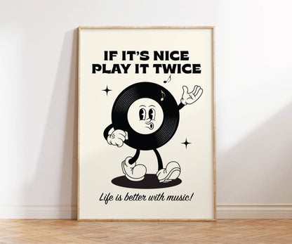 If It's Nice Play it Twice Retro Print