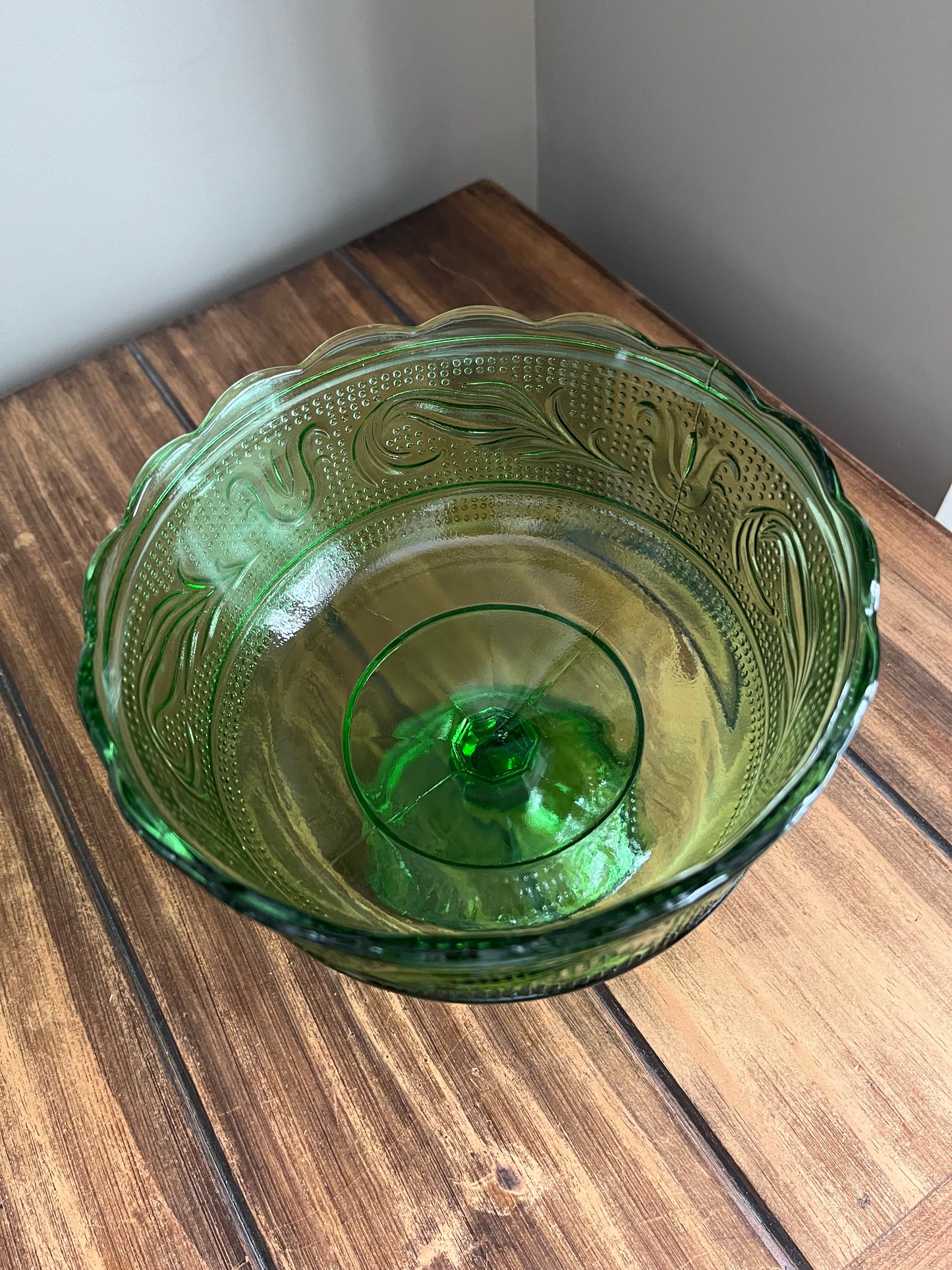 Vintage EO Brody Green Pedestal Bowl