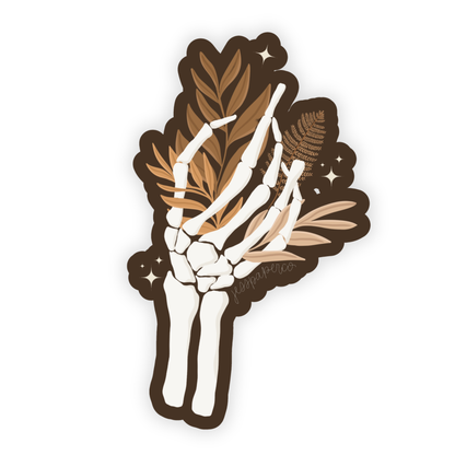 Floral Skeleton Hand Sticker