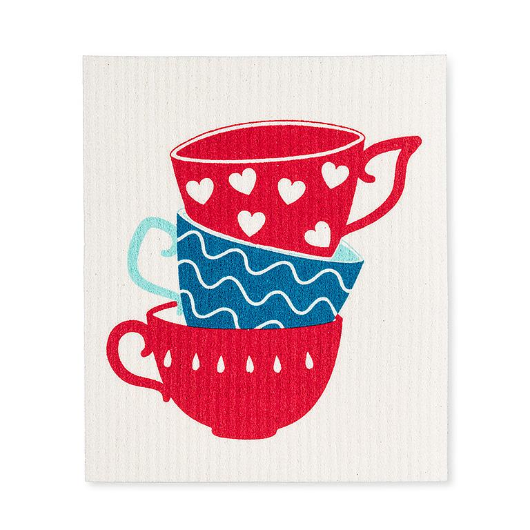 Teapot & Cups Swedish Dishcloths - Set of 2