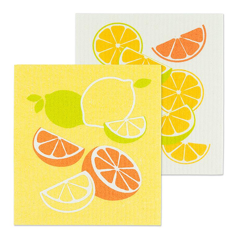 Citrus Swedish Dishcloths - Set of 2