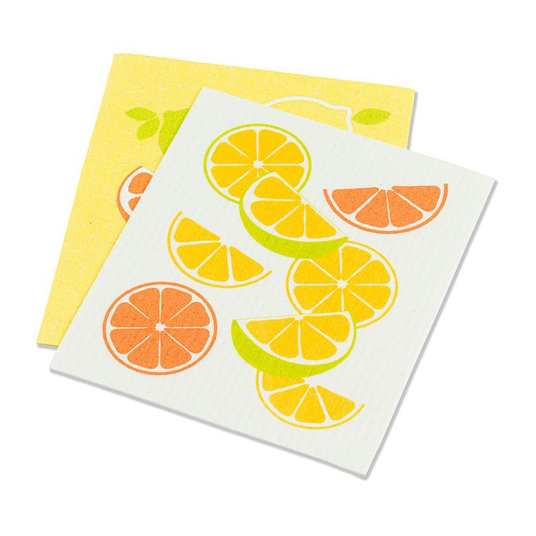 Citrus Swedish Dishcloths - Set of 2