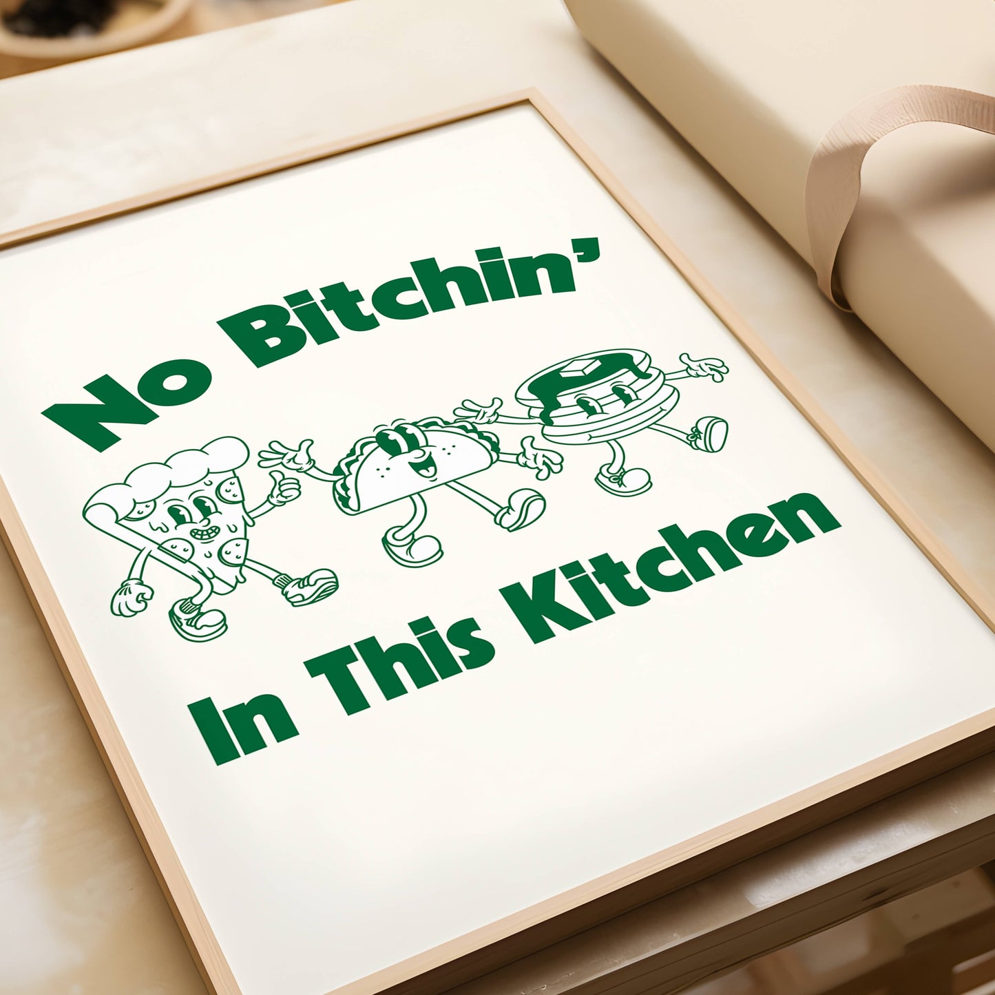 No Bitchin' in this Kitchen Retro Art Print