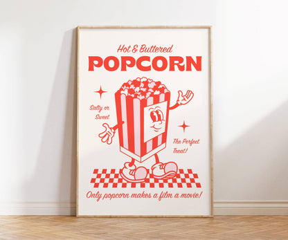 Hot & Buttered Popcorn Retro Art Print