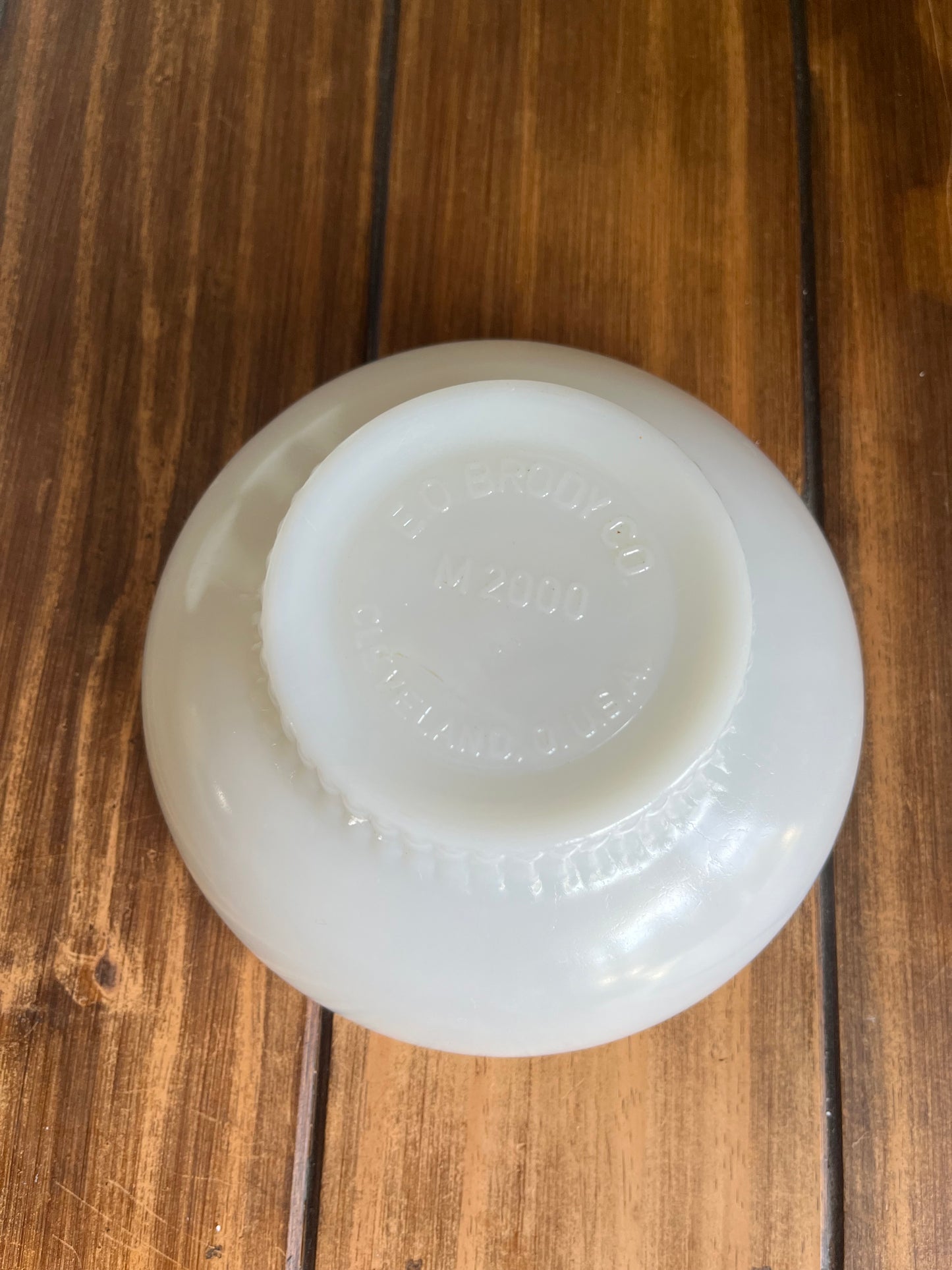 Vintage EO Brody Milk Glass Pedestal Bowl