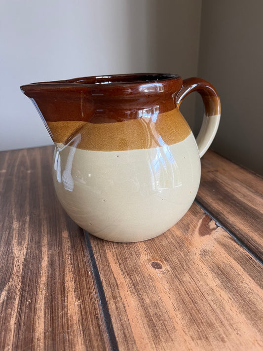 Vintage Tricolour Stoneware Water Pitcher