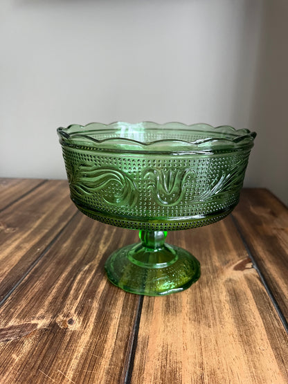 Vintage EO Brody Green Pedestal Bowl