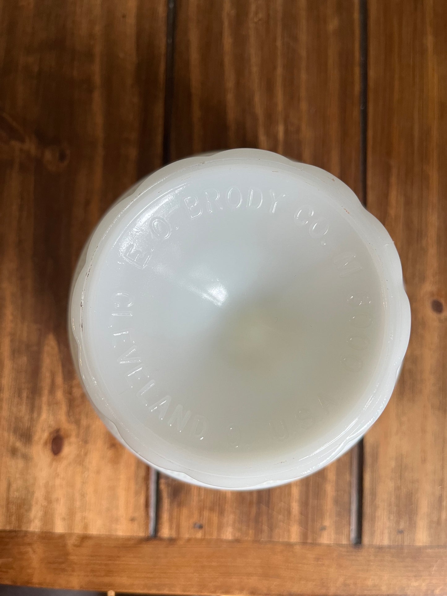 Vintage E.O Brody Milk Glass Pedestal Bowl