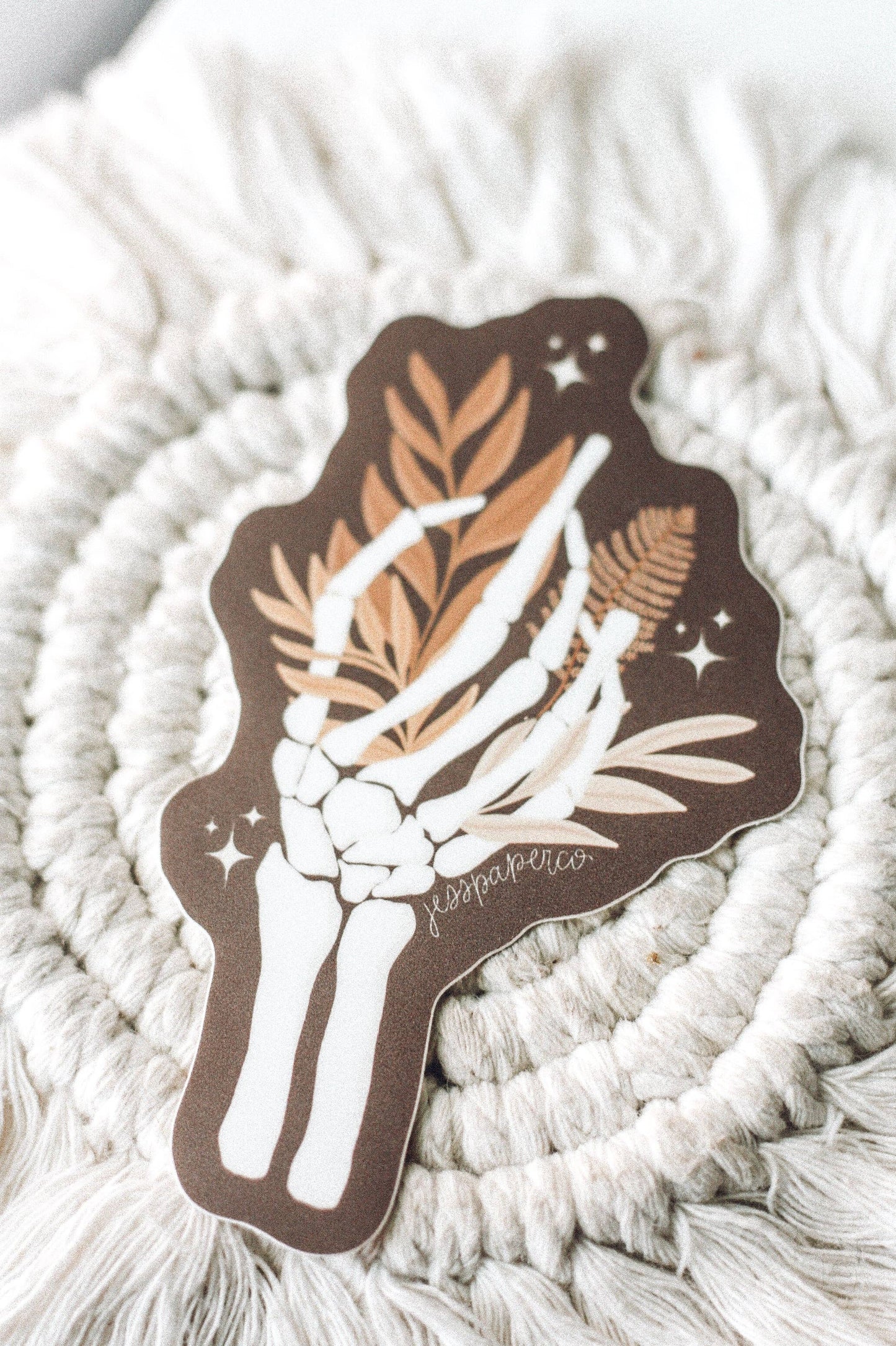 Floral Skeleton Hand Sticker