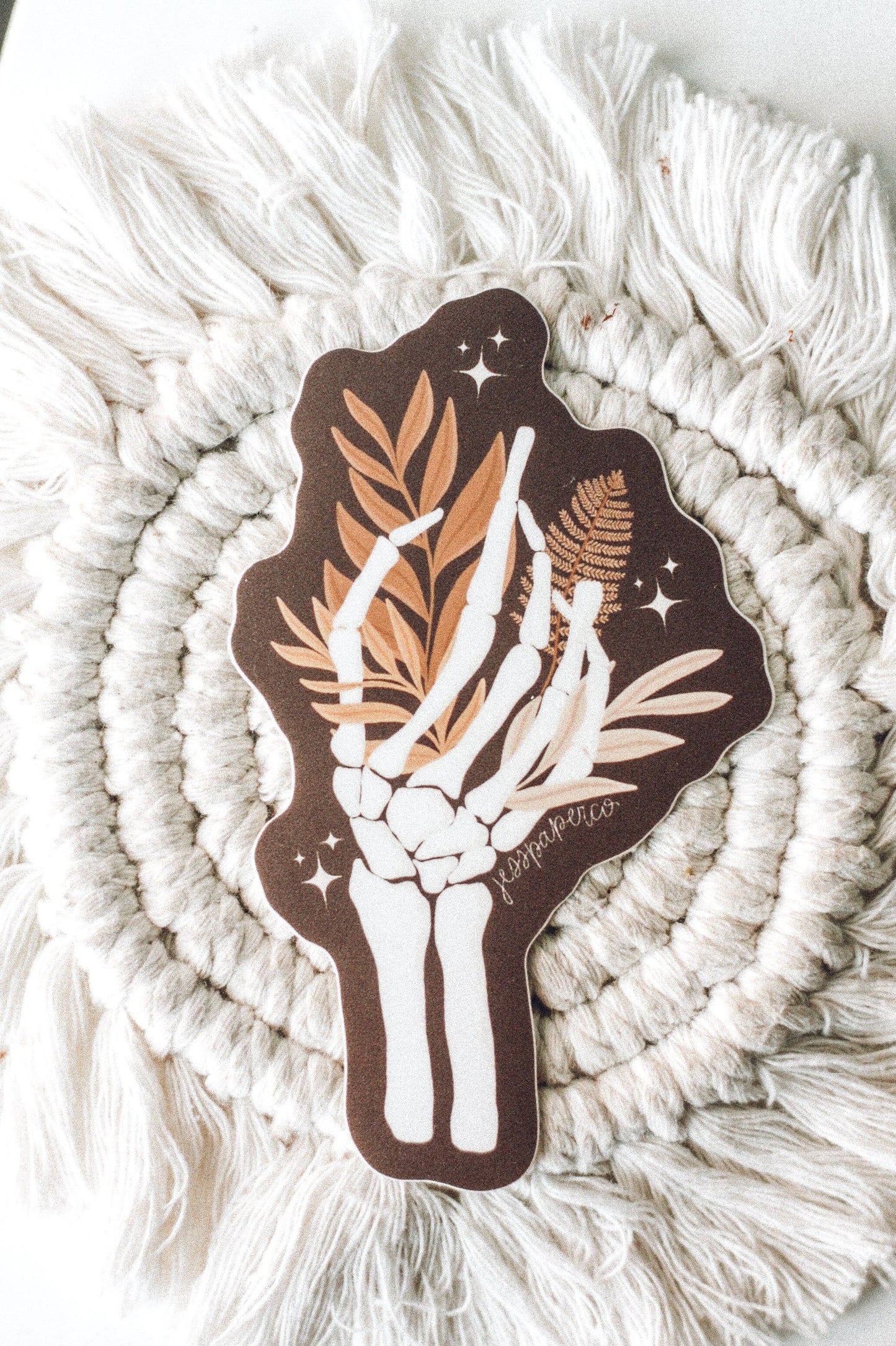 Floral Skeleton Hand Sticker