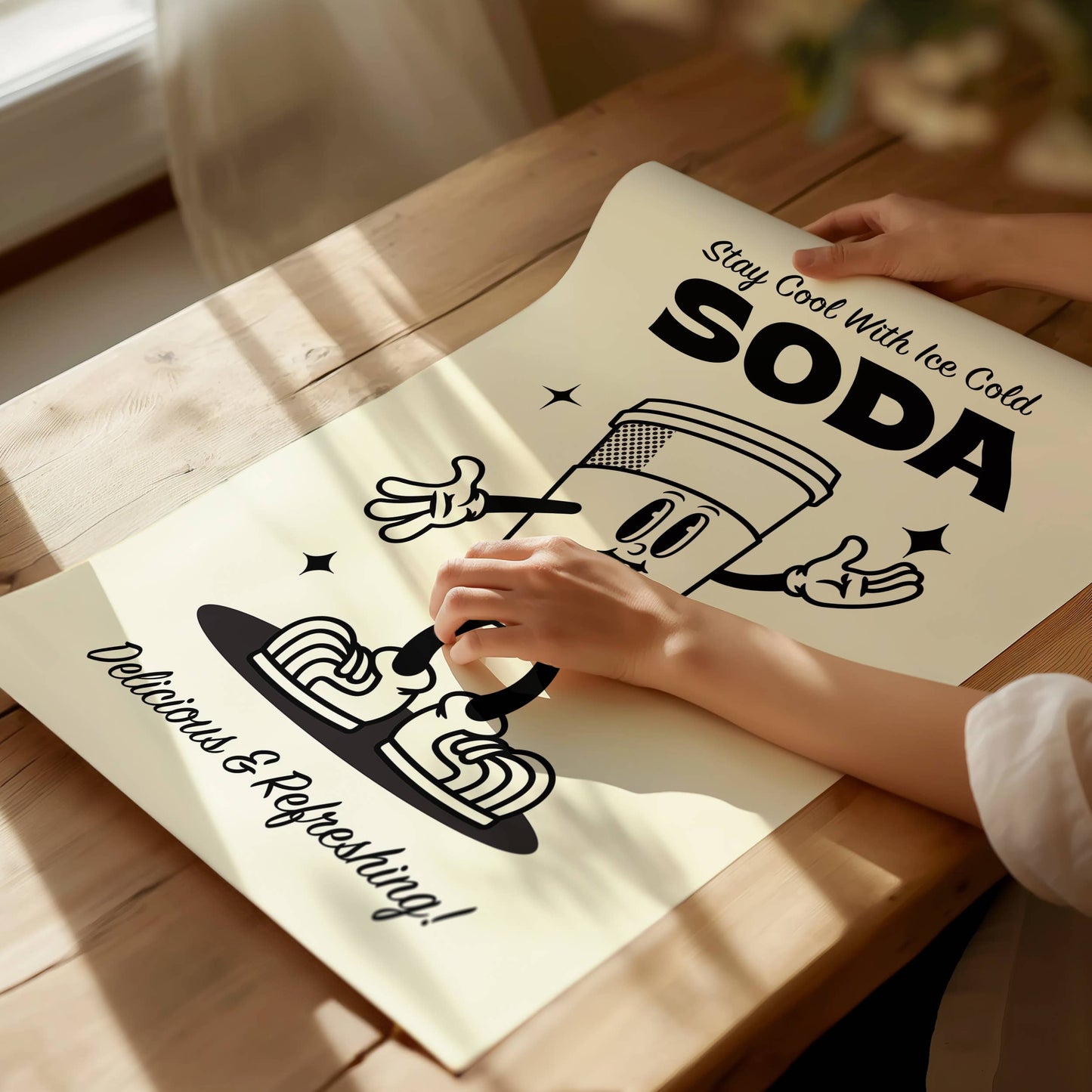 Ice Cold Soda Retro Art Print