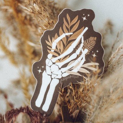 Floral Skeleton Hand Sticker