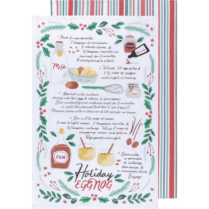 Holiday Egg Nog Tea Towel Set of 2